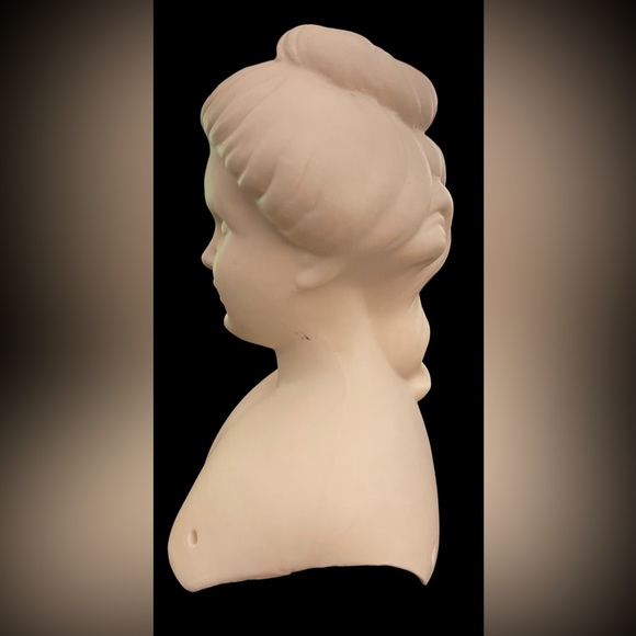Vintage Porcelain Doll Head 7" Tall Unpainted Head Only Gibson Girl - Picture 2 of 5